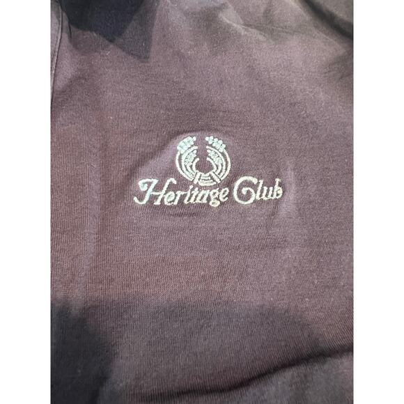 Vintage IZOD 100% Cottton Polo Shirt Heritage Club SC Navy Blue Size Medium JL - Picture 6 of 7